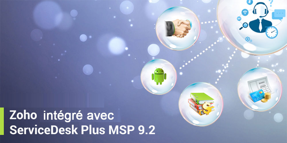 ServiceDeskPlus msp int&eacute;gration avec les applications zoho