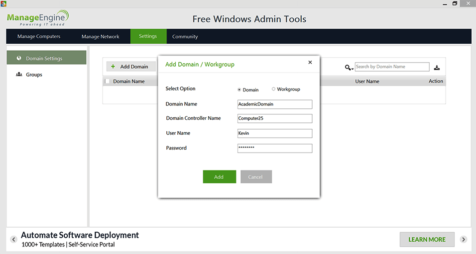 outil administration windows - ajout domaine