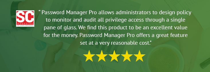 password manager pro 5 &eacute;toiles SC Magazine